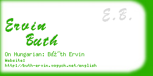 ervin buth business card